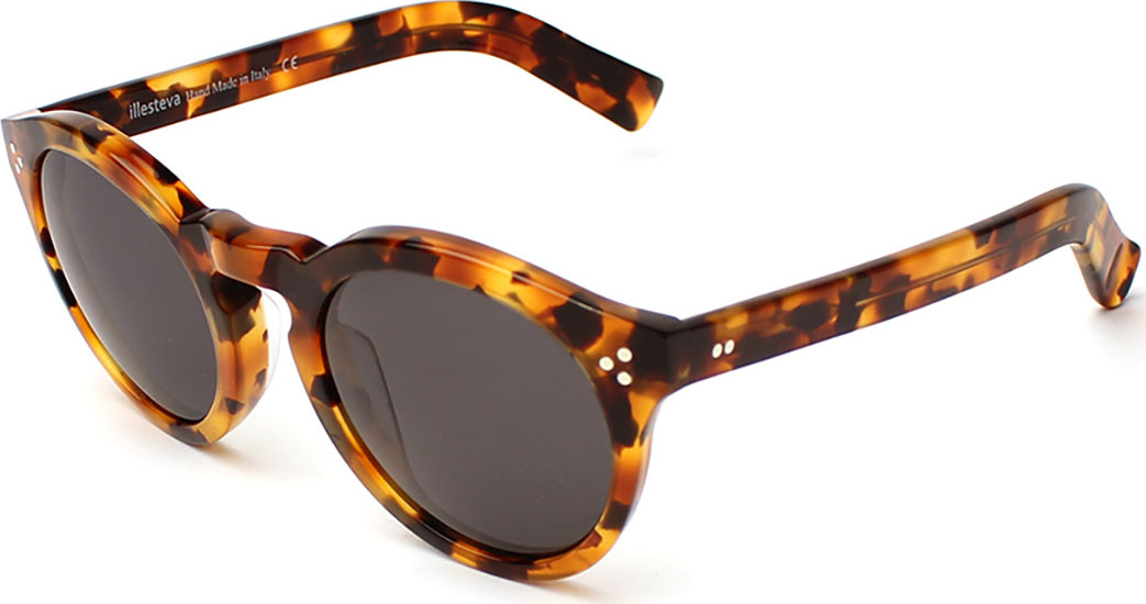 Illesteva Leonard II Monochromatic Round Sunglasses, Light Tortoise