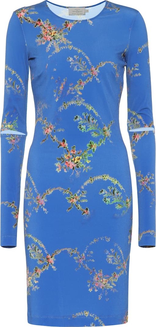 Preen Floral-printed stretch crêpe dress