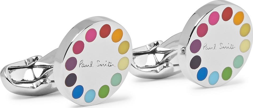 Paul Smith Silver-Tone and Enamel Cufflinks