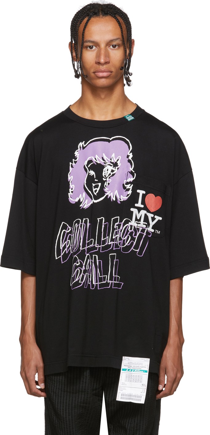 Miharayasuhiro Black 'Collect Call' T-Shirt
