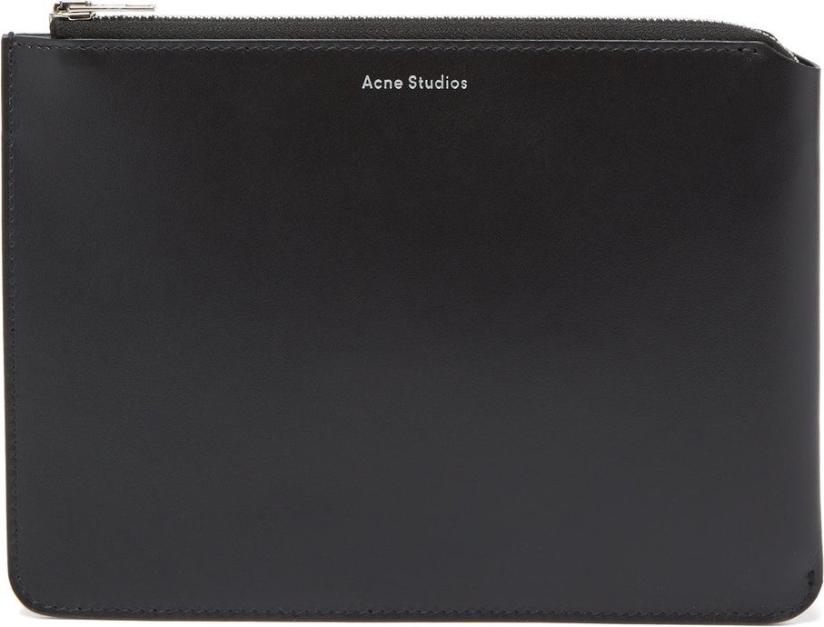 Acne Studios Malachite logo-print leather clutch