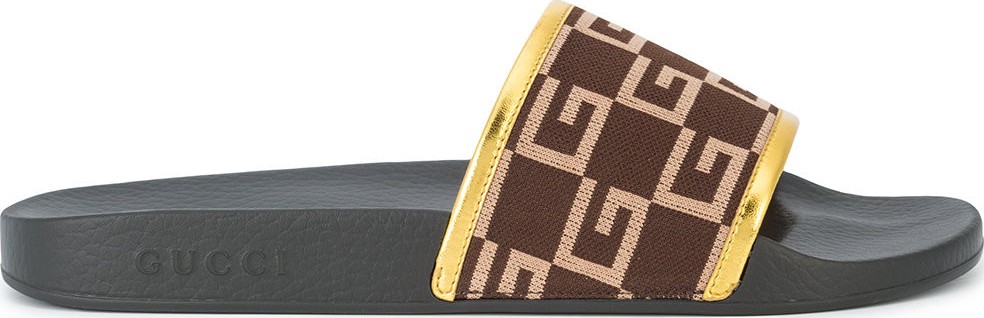 Gucci G print shower slides