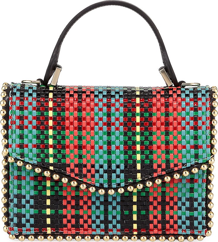Les Petits Joueurs Lulu Woven Colorblock Satchel Bag