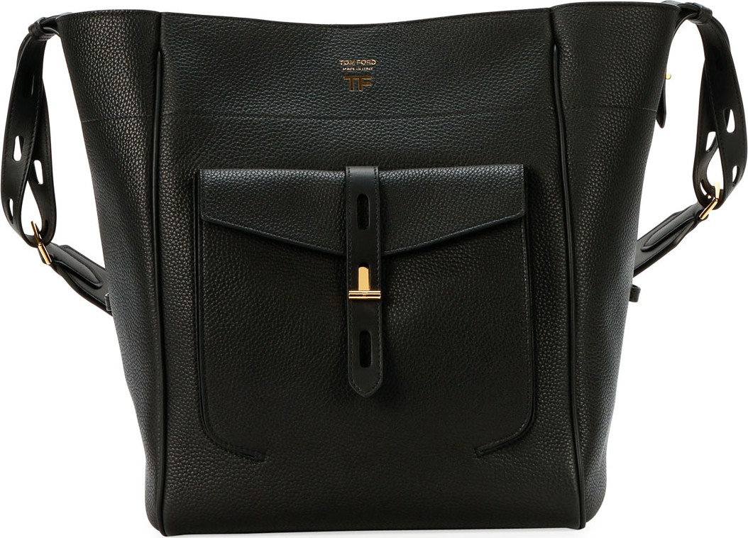 TOM FORD Rialto Grain Calf Bucket Bag