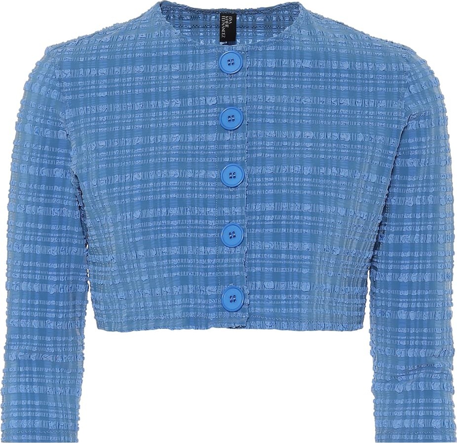 Lisa Marie Fernandez Cropped seersucker cardigan