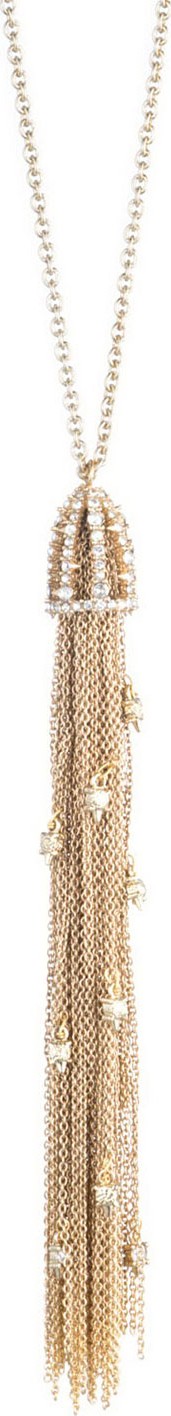 Alexis Bittar Cascading Crystal Tassel Pendant Necklace, Golden