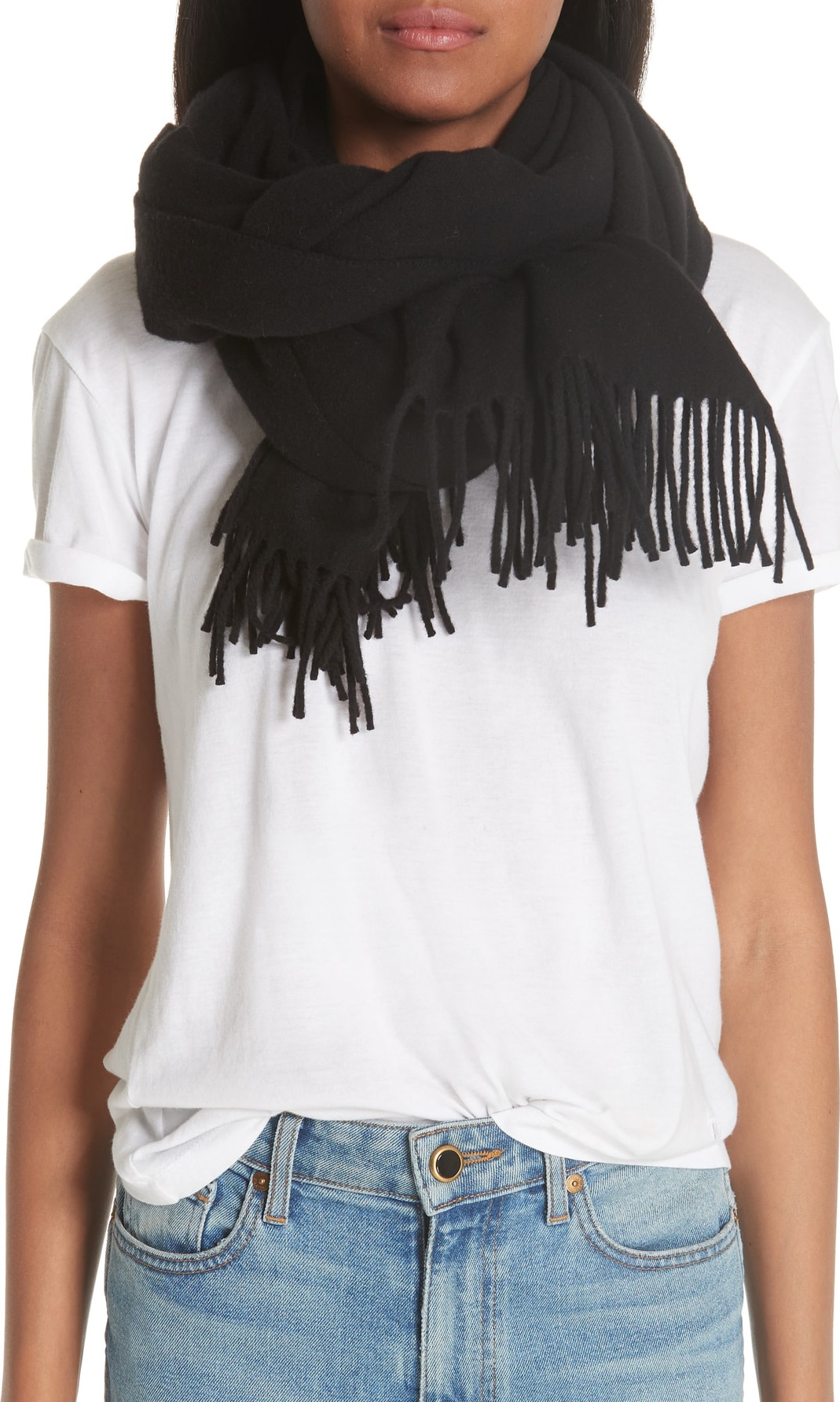 Acne Studios Fringed Wool Scarf