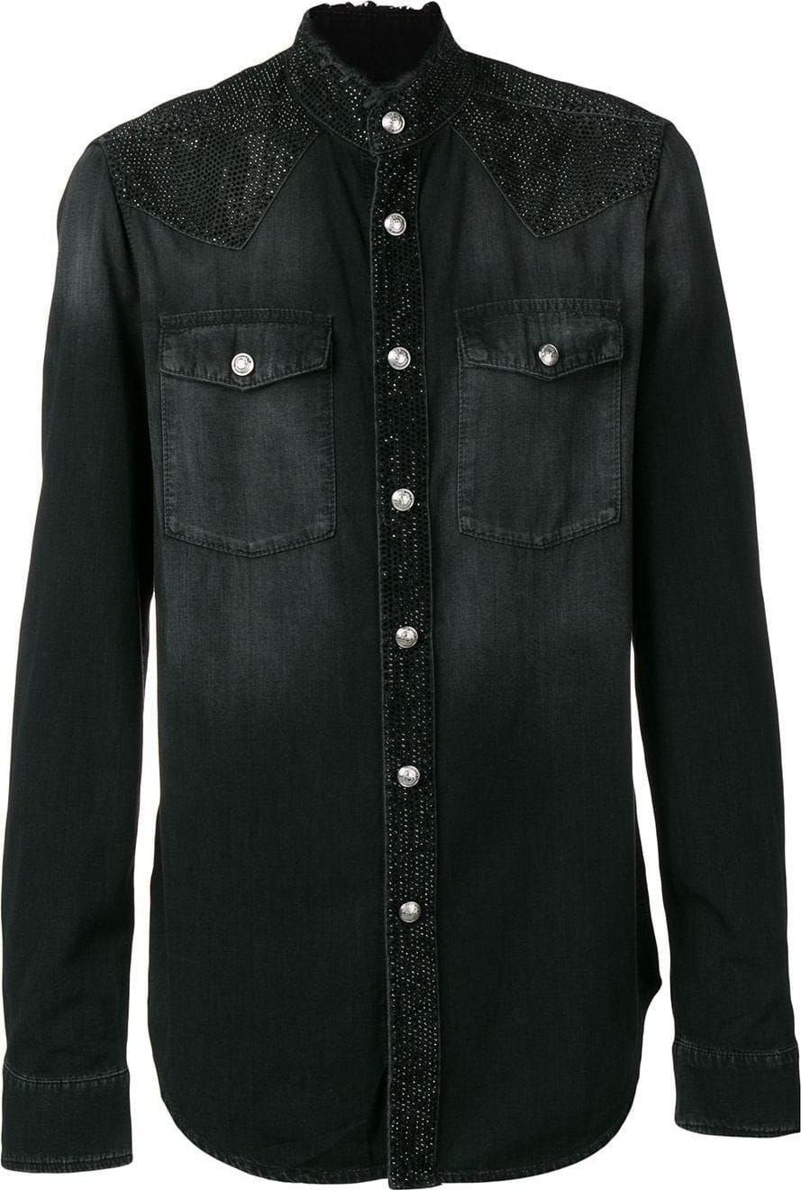 Balmain embellished denim shirt