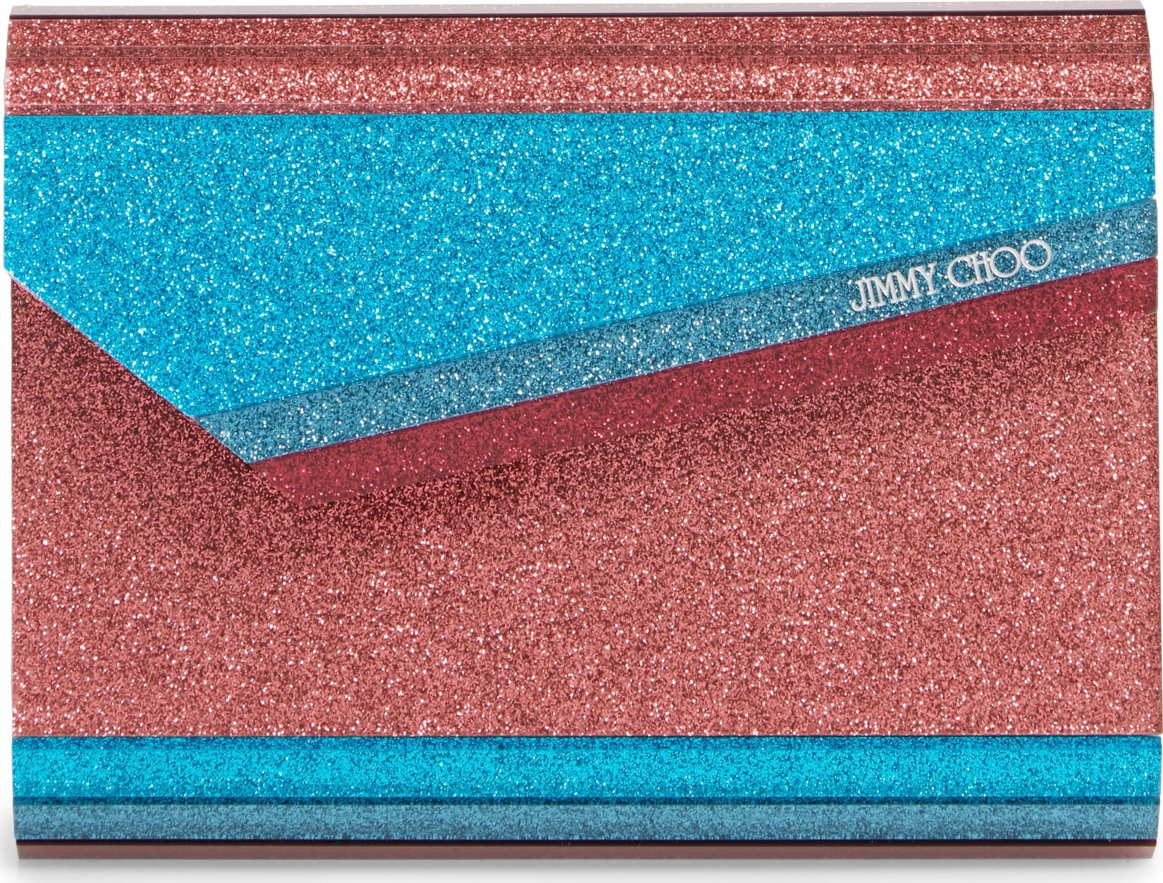 Jimmy Choo Candy Colorblock Glitter Clutch