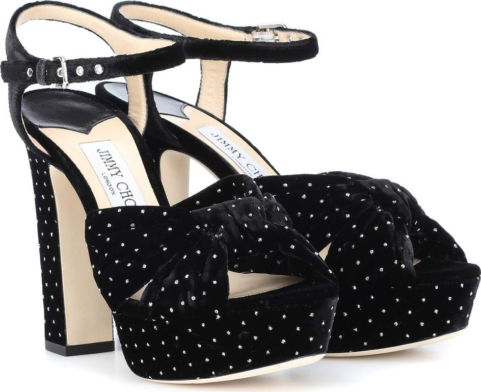 Jimmy Choo Heloise 120 velvet plateau sandals