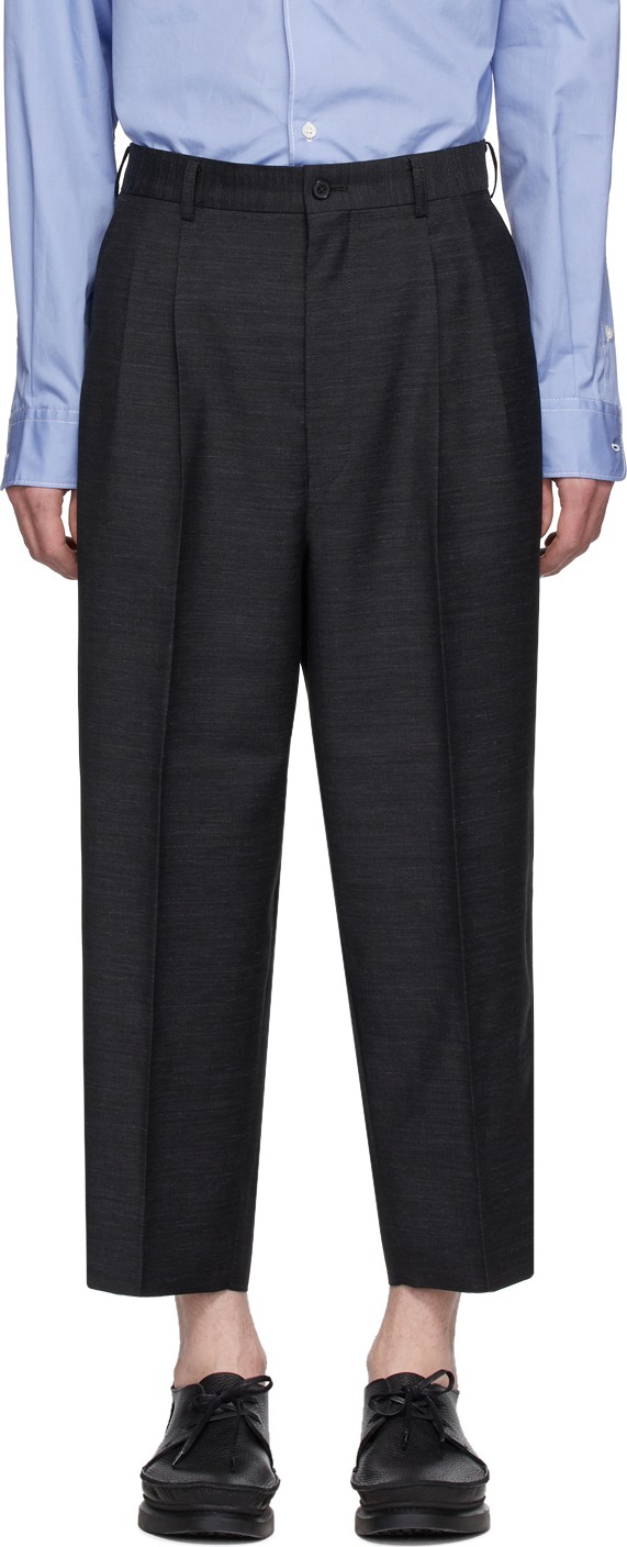 Comme des Garçons Homme Grey Tropical Wool Trousers