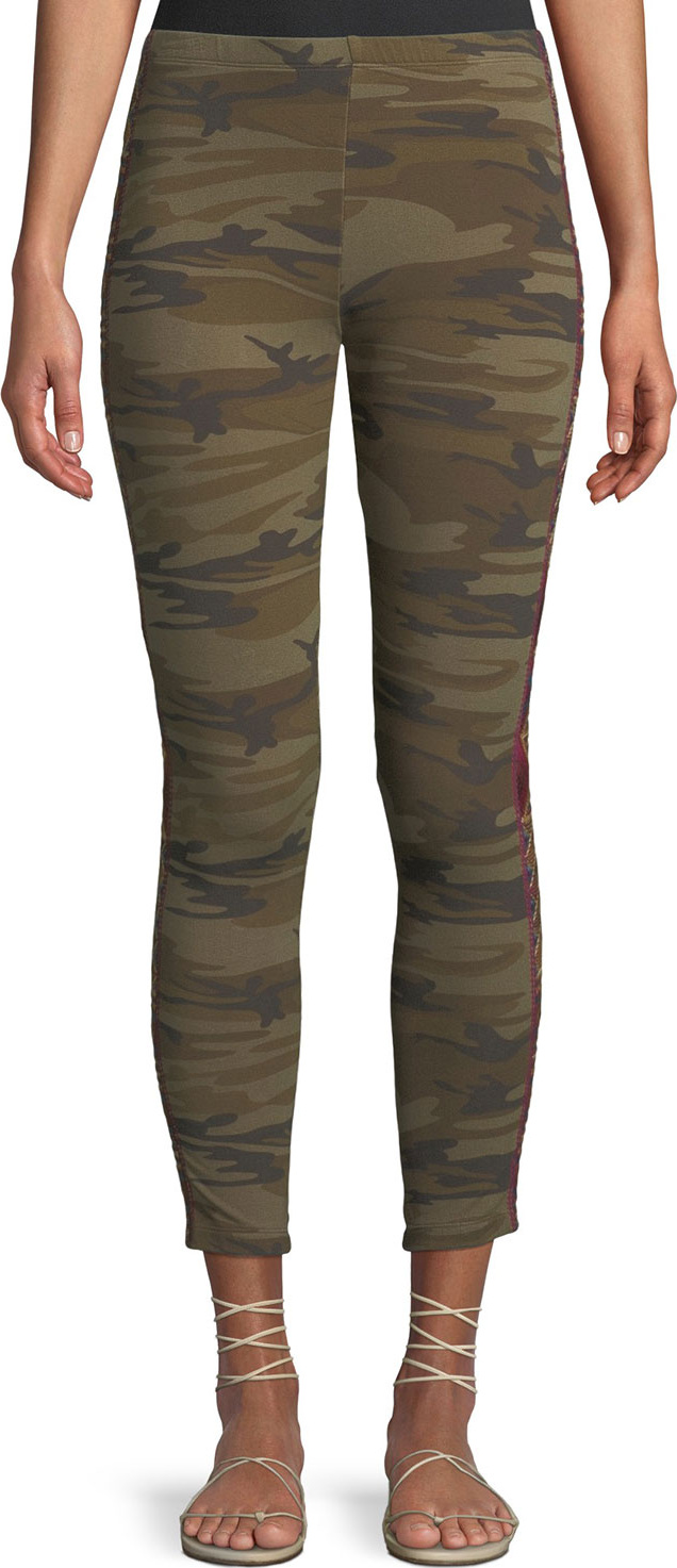 Johnny Was Marjan Camo-Print Jersey Leggings