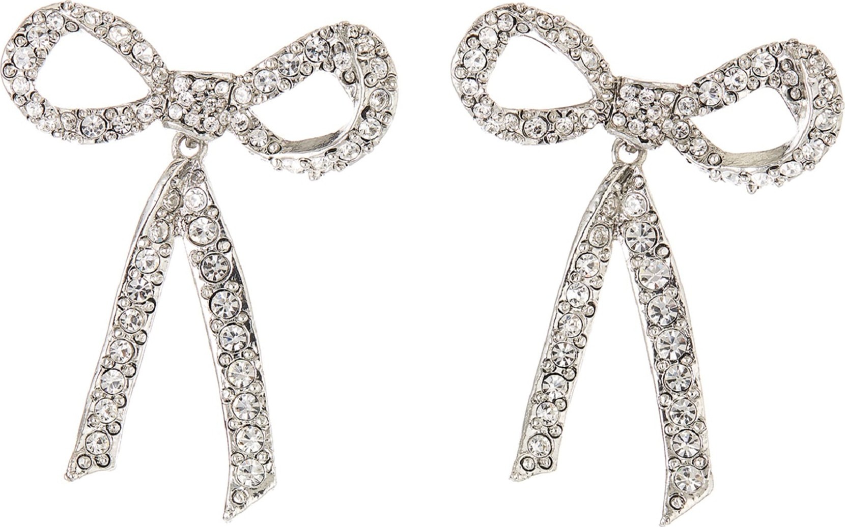 Oscar De La Renta Pavé Metal Bow Earrings
