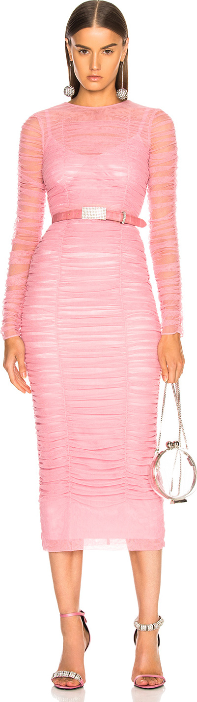 Dolce & Gabbana Ruched Long Sleeve Dress