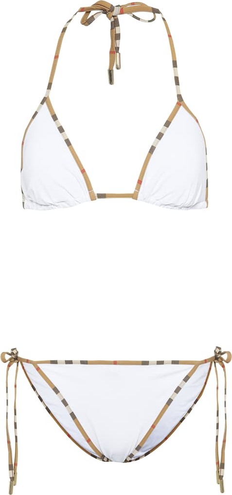 Burberry London England Vintage Check-trim triangle bikini