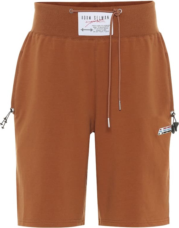 Adam Selman Sport High-rise cotton-blend shorts