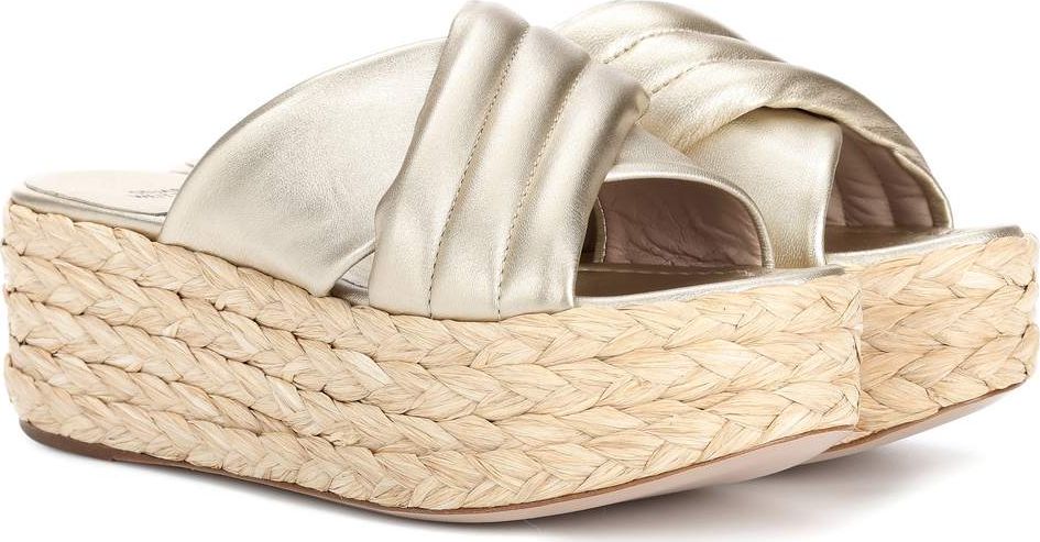 Stuart Weitzman Pufftopraffia leather platform sandals