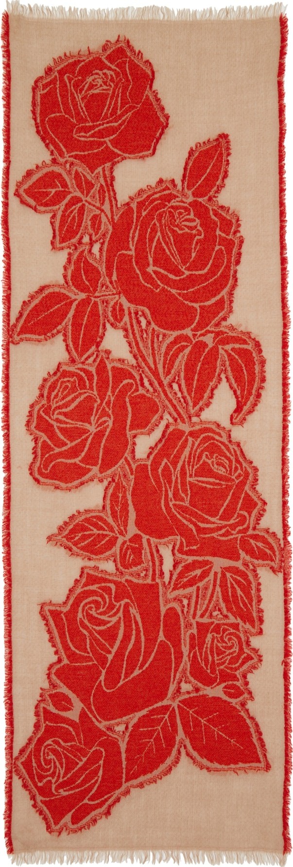 Tricot Comme des Garçons Rose Jacquard Wool Blend Scarf