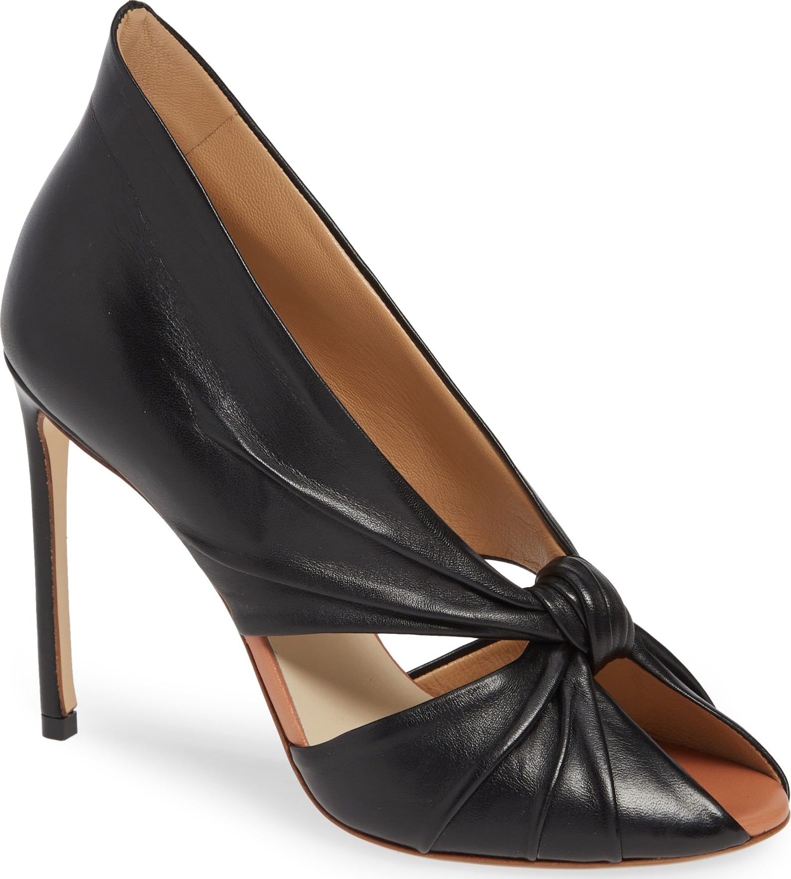 Francesco Russo Knotted Peep Toe Pump