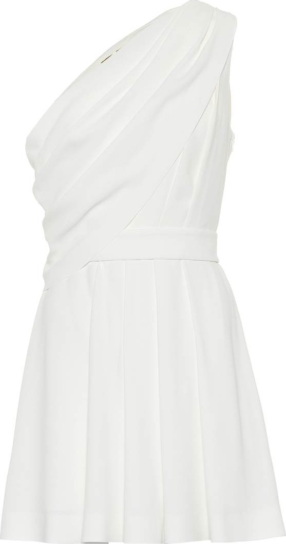 Saint Laurent One-shoulder crêpe sablé playsuit