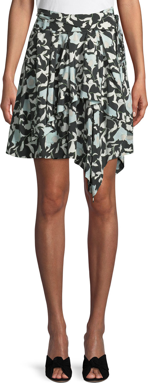 Christian Wijnants Sadira Floral Embroidered Asymmetric Skirt