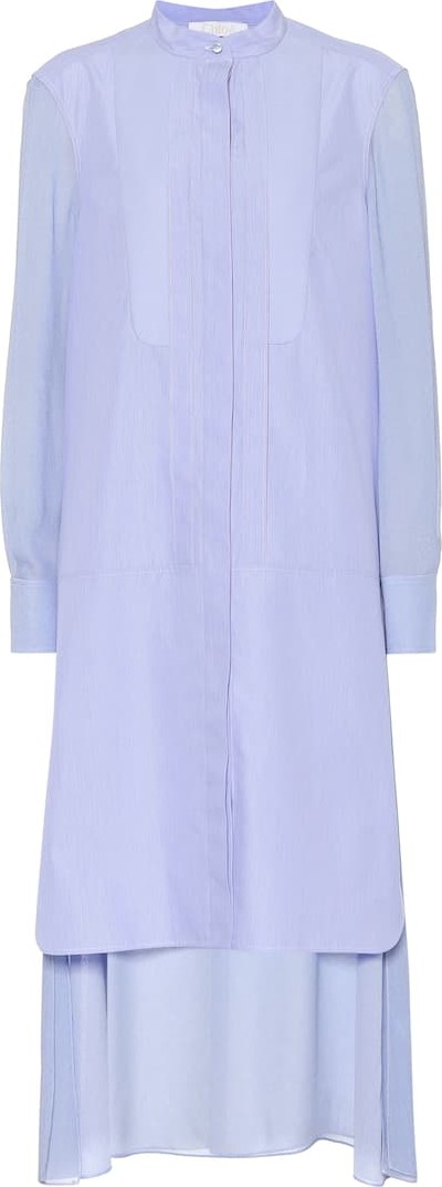 Chloe Striped midi shirt dress