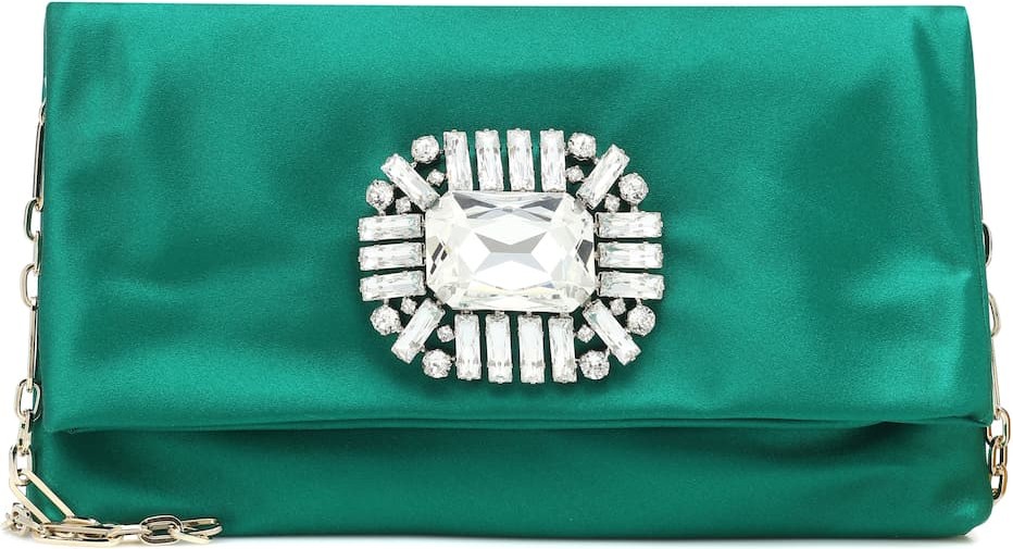 Jimmy Choo Exclusive to Mytheresa – Titania embellished satin clutch