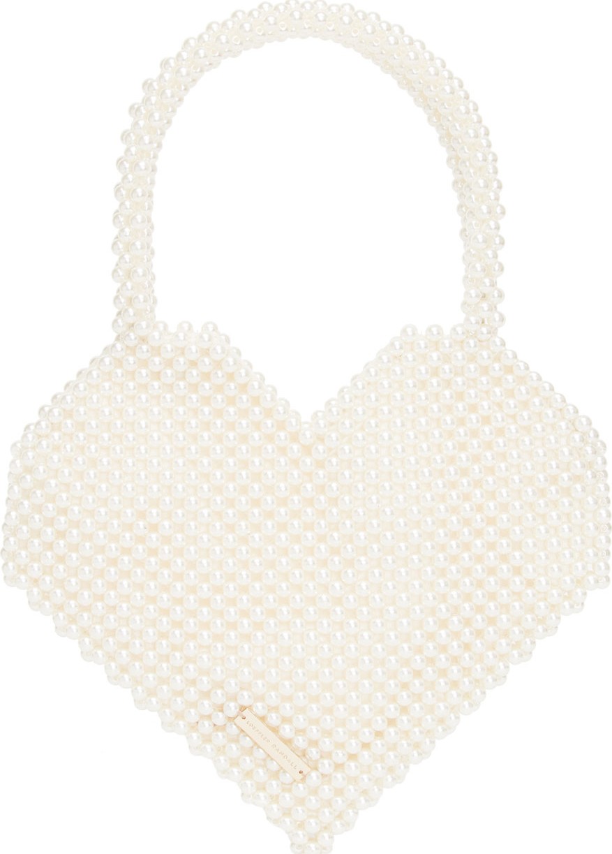 Loeffler Randall Pearly Beaded Maria Heart Top Handle Bag