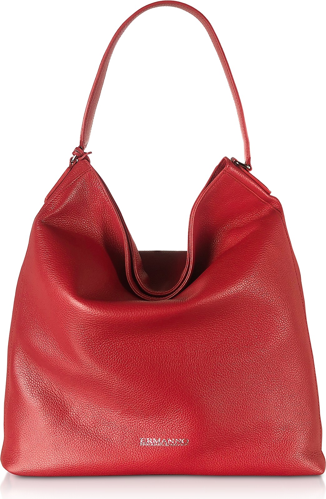 Ermanno Scervino Bright Red Cervo Embossed Leather Emily Hobo Bag