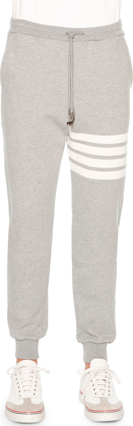 Thom Browne Classic Drawstring Sweatpants with Stripe Detail