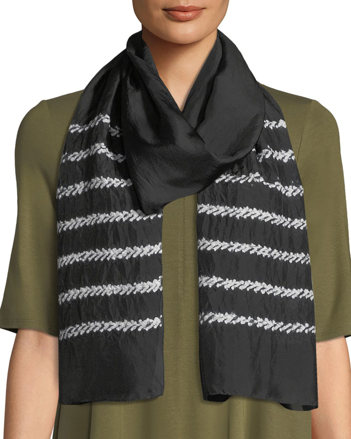 Eileen Fisher Shibori Silk Stitches Scarf