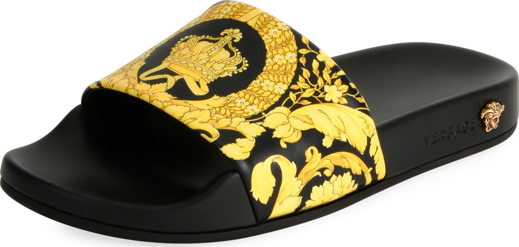 Versace Flat Logo Terry Pool Slide Sandal