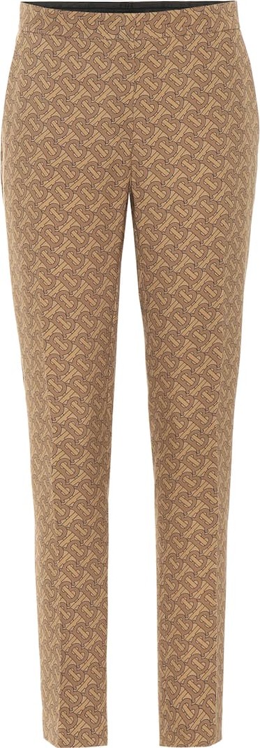 Burberry London England Monogram silk straight pants