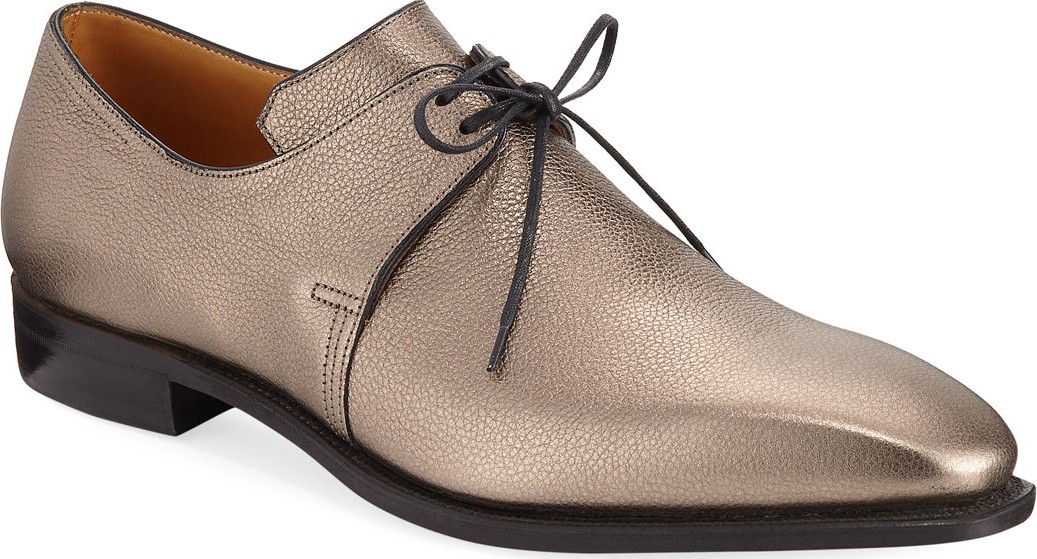 Corthay Arca Metallic Leather Derby Shoe