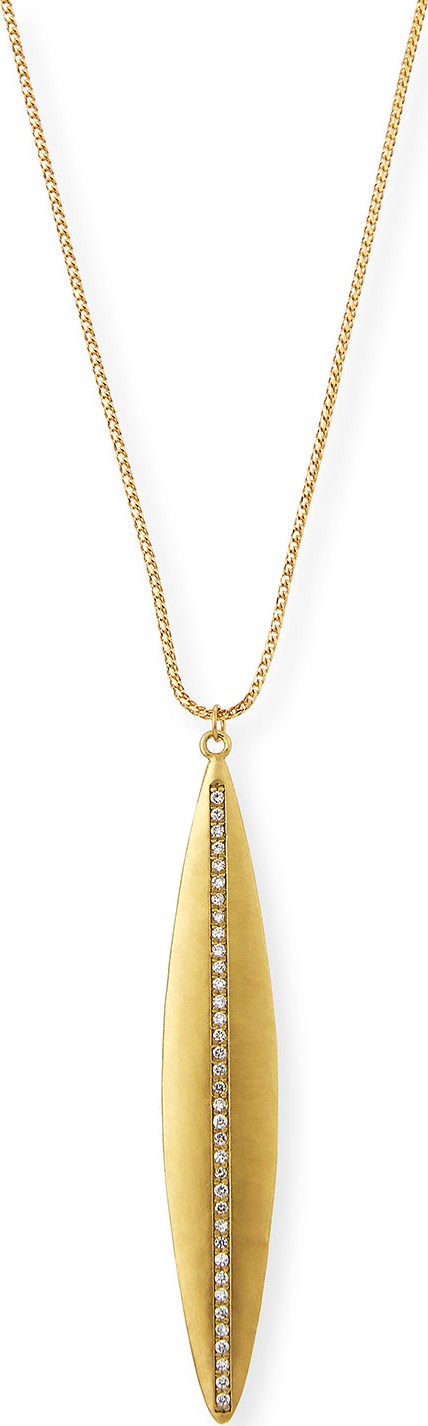 Dominique Cohen Navette Diamond Pendant Necklace in 18K Yellow Gold