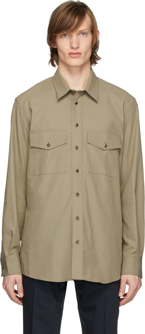 Joseph Khaki Twill Double Pocket Shirt