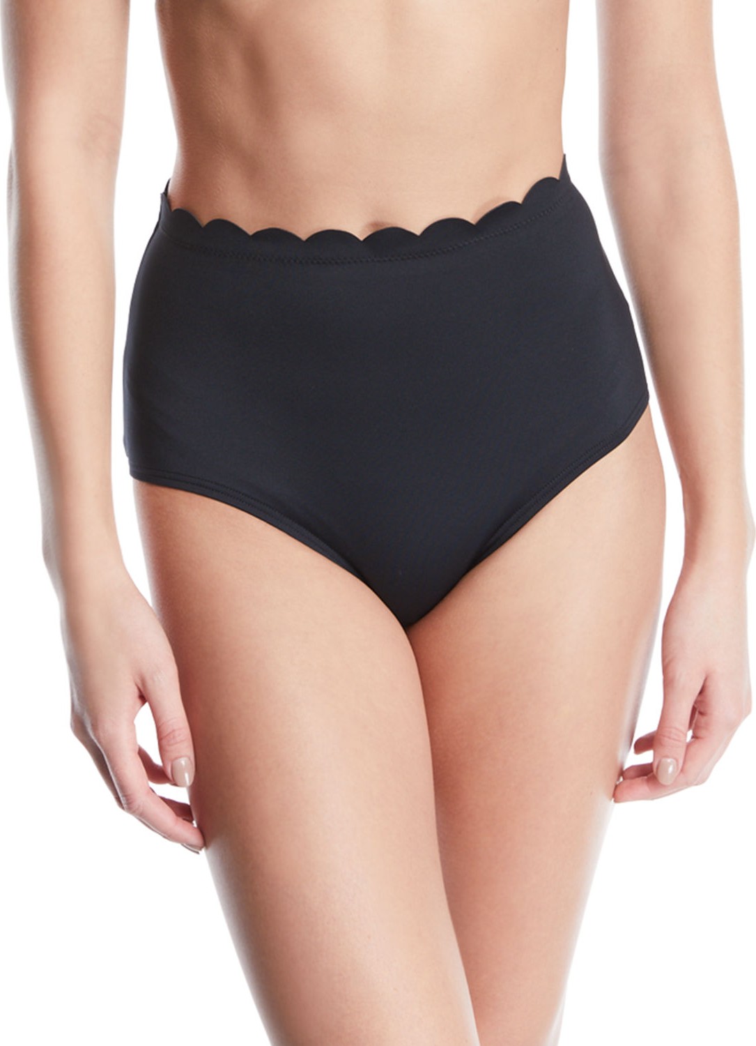 Kate Spade New York scalloped high-waist bikini swim bottoms
