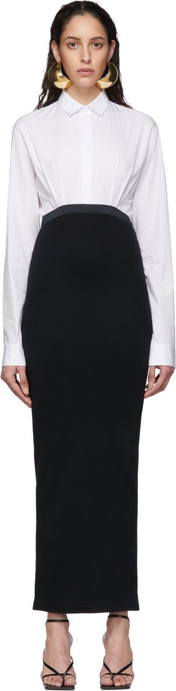 Haider Ackermann White & Black Elasticized Dress