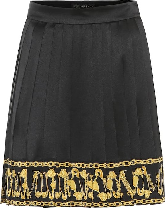 Versace Printed silk miniskirt