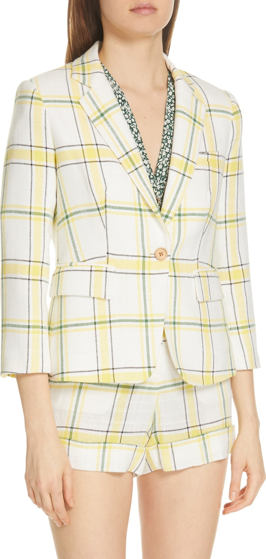 Veronica Beard Schoolboy Plaid Dickey Jacket