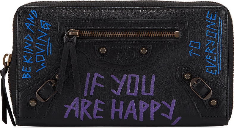 Balenciaga Classic Graffiti Continental Zip-Around Wallet
