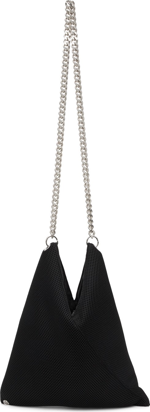 MM6 Maison Margiela Black Mesh Triangle Shoulder Bag
