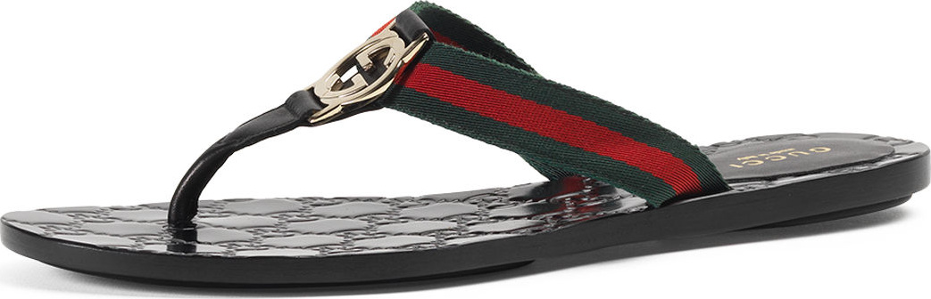 Gucci GG Web Thong Sandal