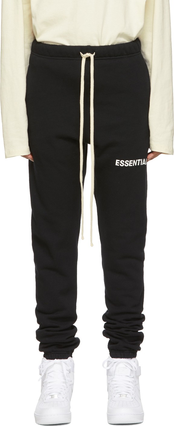 Essentials Black Fleece Lounge Pants