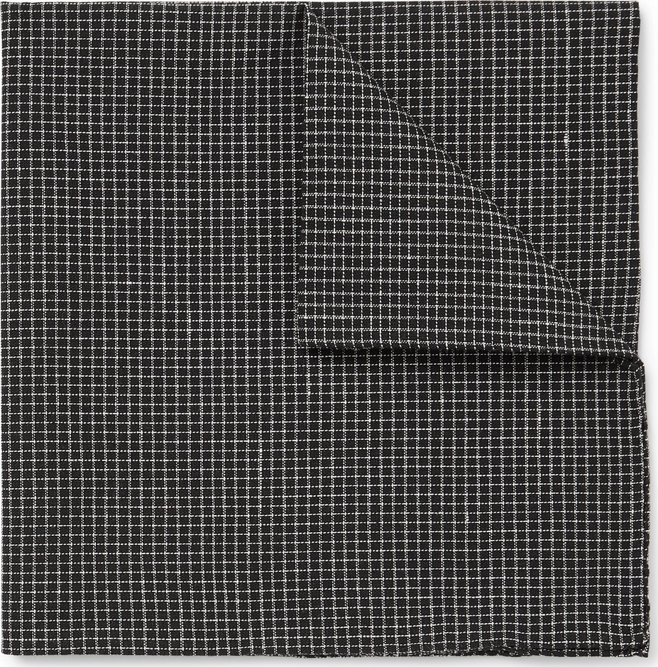 Oliver Spencer Kersley Micro-Checked Cotton and Linen-Blend Pocket Square