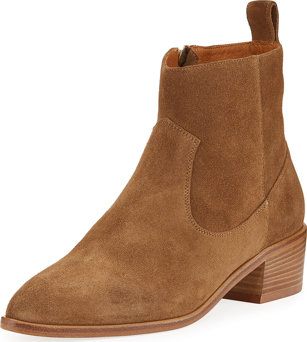 Veronica Beard Tanner Suede Zip Booties
