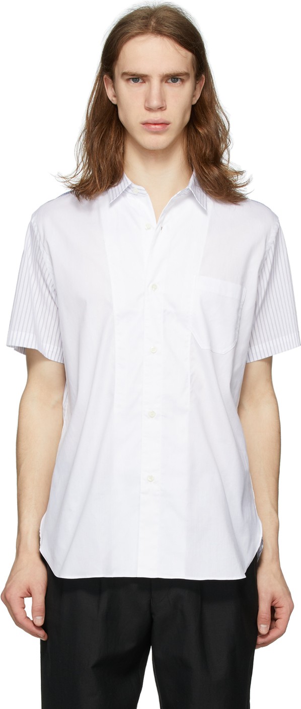Junya Watanabe White End-On-End Short Sleeve Shirt