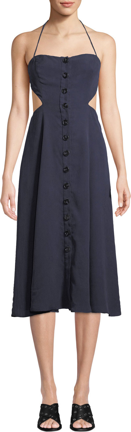 Fame and Partners Lina Open-Back Button-Front Dress