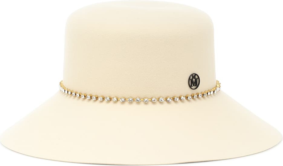 Maison Michel New Kendall embellished wool-felt hat