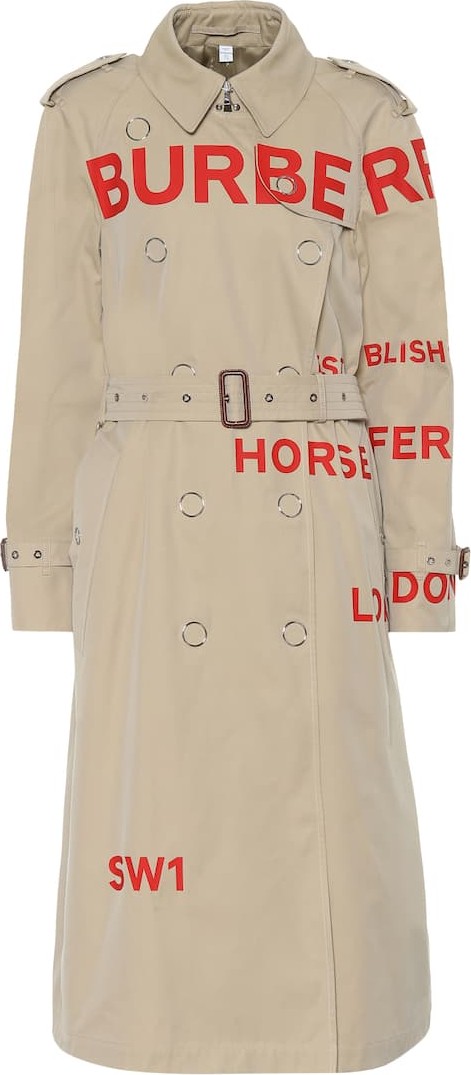 Burberry London England Printed cotton gabardine trench coat